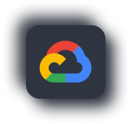 Google Cloud Platform (gcp) logo on a dark button